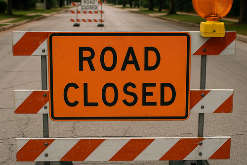 Temporäre Straßensperrung an der Diemeltalsperre in Marsberg am 25. November 2025